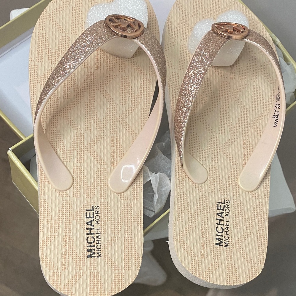 Michael Kors Glitter Sandals - Rose Gold